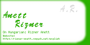anett rizner business card
